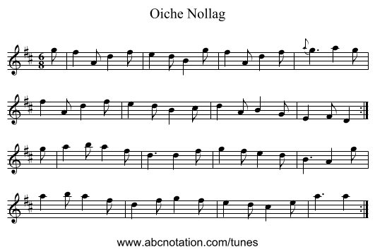 Oiche Nollag - staff notation