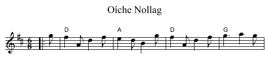 Oíche Nollag - staff notation
