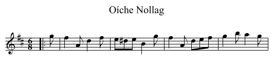 Oíche Nollag - staff notation