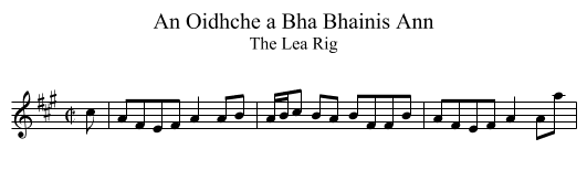 Oidhche a Bha Bhainis Ann, An  - staff notation
