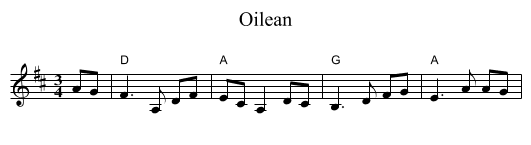 Oilean - staff notation