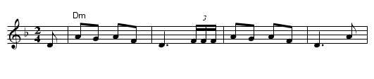 Oj Dortn - staff notation