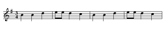 Oj kukaweczka kuje - staff notation