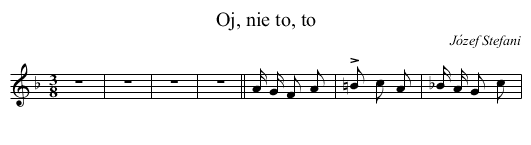 Oj, nie to, to - staff notation