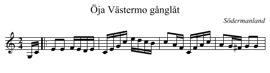Öja Västermo gånglåt - staff notation