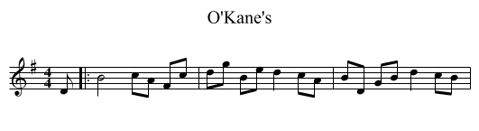O'Kane's - staff notation