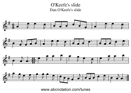 O'Keefe's slide - staff notation