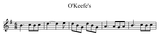 O'Keefe's - staff notation