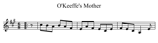 O'Keeffe's Mother - staff notation
