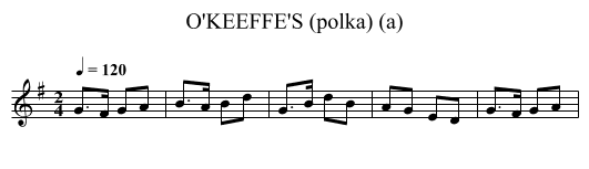 O'KEEFFE'S (polka) (a) - staff notation