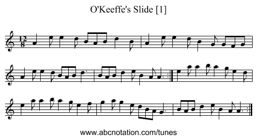 O'Keeffe's Slide [1] - staff notation