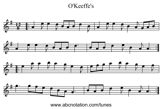 O'Keeffe's - staff notation