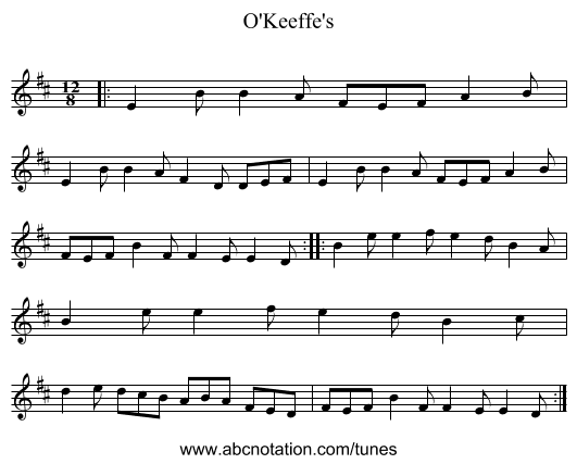 O'Keeffe's - staff notation