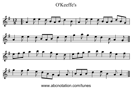 O'Keeffe's - staff notation