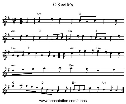 O'Keeffe's - staff notation