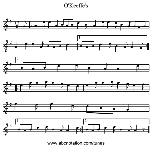 O'Keeffe's - staff notation