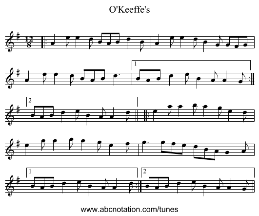 O'Keeffe's - staff notation