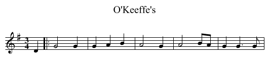 O'Keeffe's - staff notation