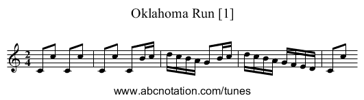 Oklahoma Run [1] - staff notation