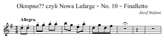 Okropno?? czyli Nowa Lafarge – No. 10 – Finalletto - staff notation
