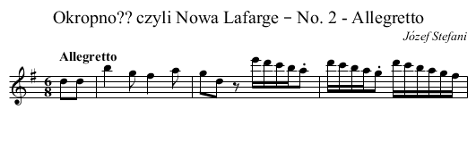 Okropno?? czyli Nowa Lafarge – No. 2 - Allegretto - staff notation