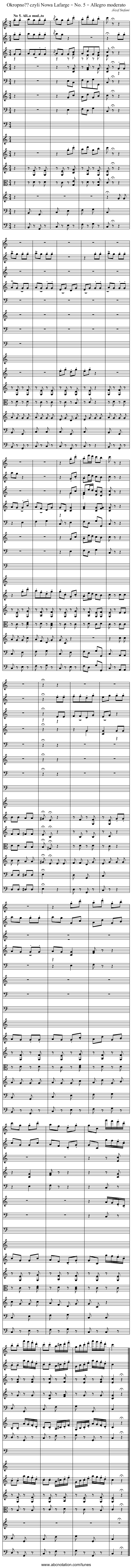 Okropno?? czyli Nowa Lafarge – No. 5 – Allegro moderato - staff notation