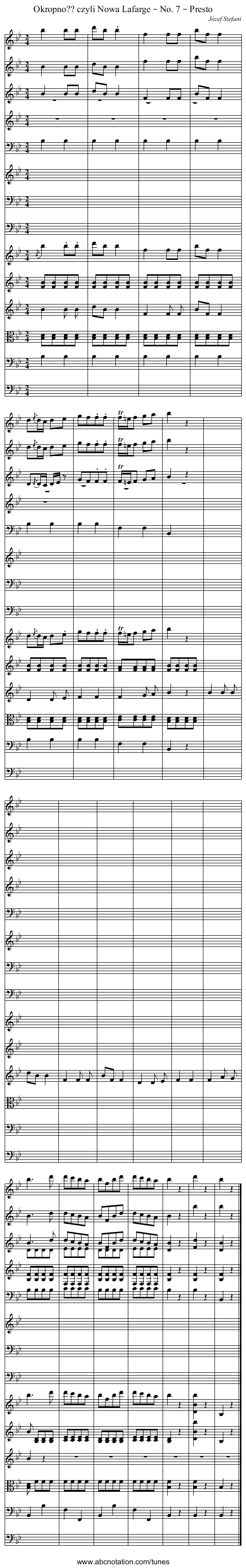 Okropno?? czyli Nowa Lafarge – No. 7 – Presto - staff notation
