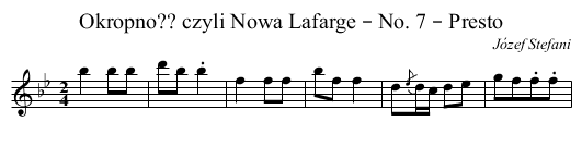 Okropno?? czyli Nowa Lafarge – No. 7 – Presto - staff notation