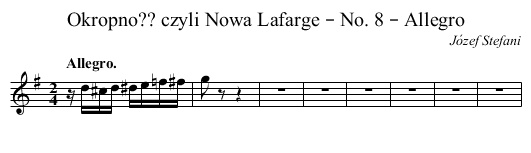 Okropno?? czyli Nowa Lafarge – No. 8 – Allegro - staff notation