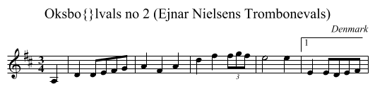 Oksb&oslash;lvals no 2 (Ejnar Nielsens Trombonevals) - staff notation