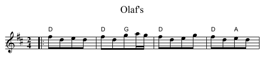 Olaf's - staff notation