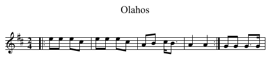 Olahos - staff notation
