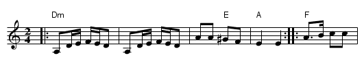 Ol&aacute;hos - staff notation