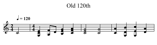 Old 120th - staff notation