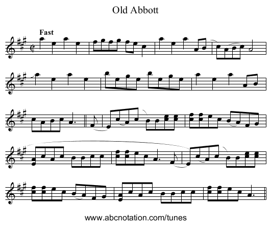 Old Abbott - staff notation