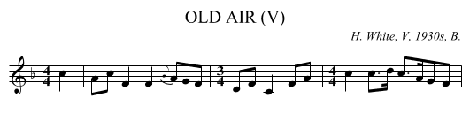 OLD AIR (V) - staff notation
