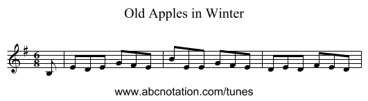 Old Apples in Winter - staff notation