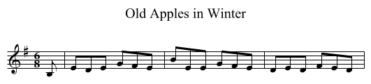Old Apples in Winter - staff notation