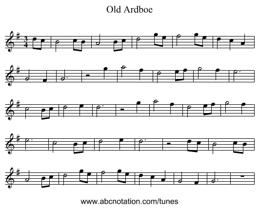 Old Ardboe - staff notation