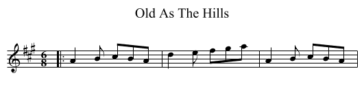 Old As The Hills - staff notation