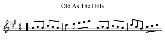 Old As The Hills - staff notation