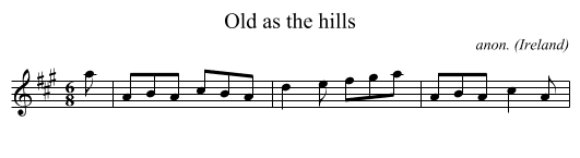 Old as the hills - staff notation