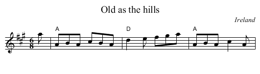 Old as the hills - staff notation