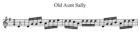 Old Aunt Sally - staff notation