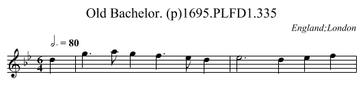 Old Bachelor. (p)1695.PLFD1.335 - staff notation