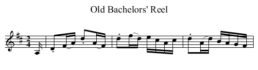 Old Bachelors' Reel - staff notation
