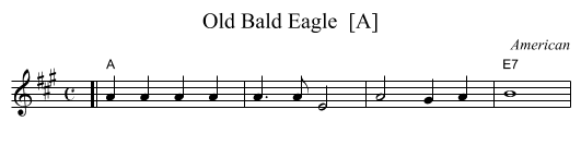 Old Bald Eagle  [A] - staff notation