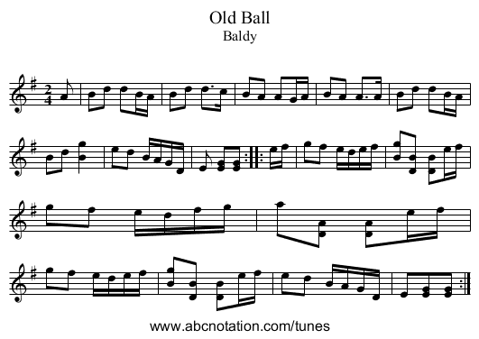 Old Ball - staff notation