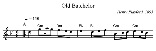 Old Batchelor - staff notation