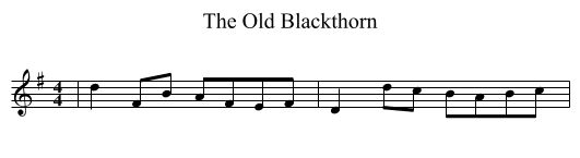 Old Blackthorn, The  - staff notation
